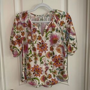 Liverpool Cotton blend Floral Women's Top